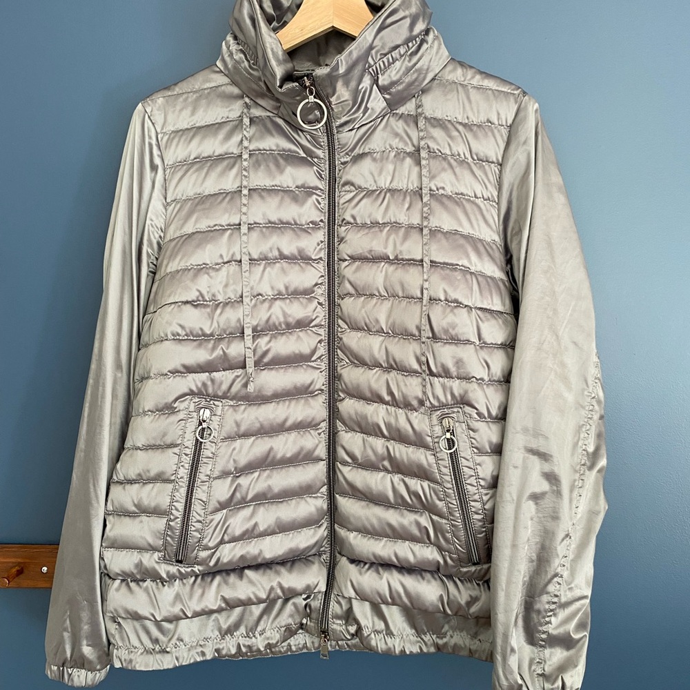 Marc Cain Metallic Gray Puffer Jacket